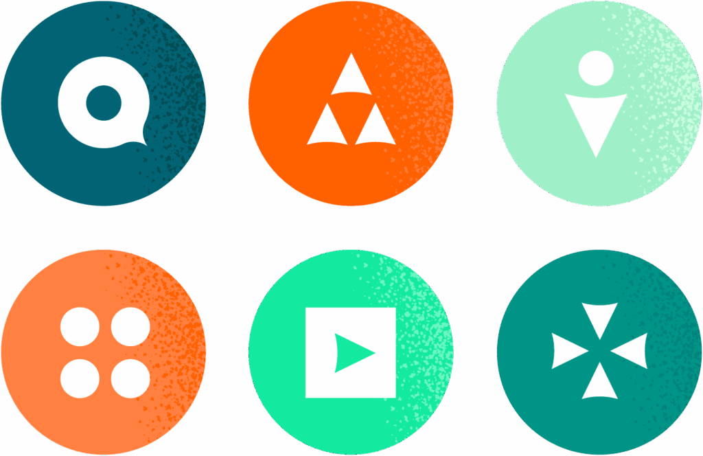 6 icons depicting different workshop subject types